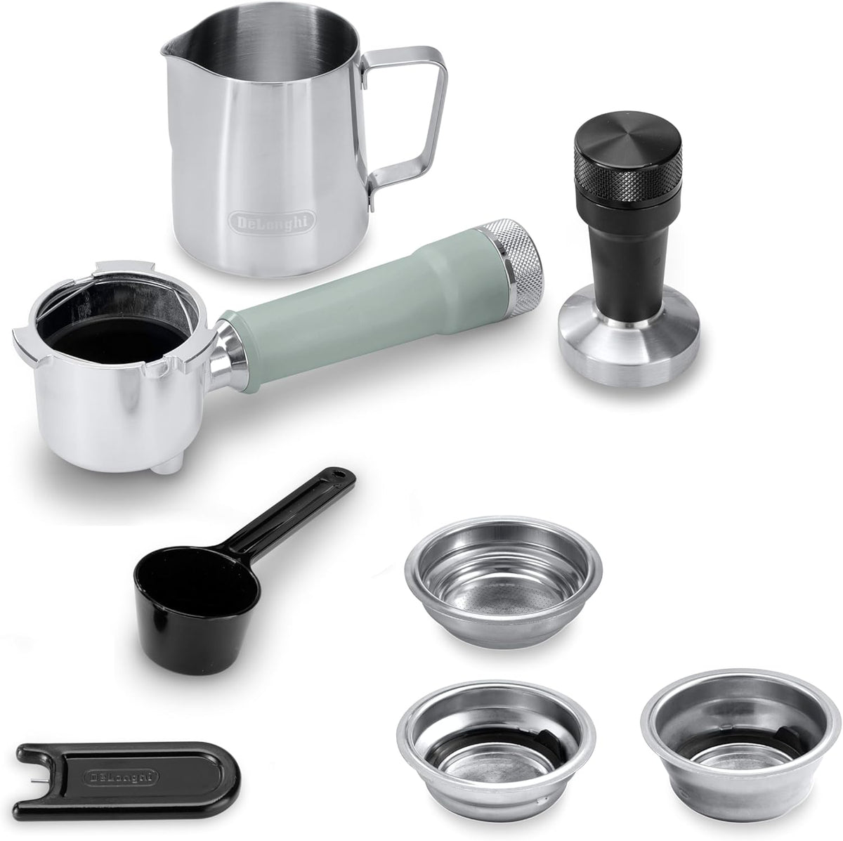 2026 De'Longhi Dedica – Cafetière à pompe en acier inoxydable pour café moulu ou individuel, expresso et cappuccino, réservoir de 1,3 litre, système anti-goutte, modèle EC685.M, couleur métal