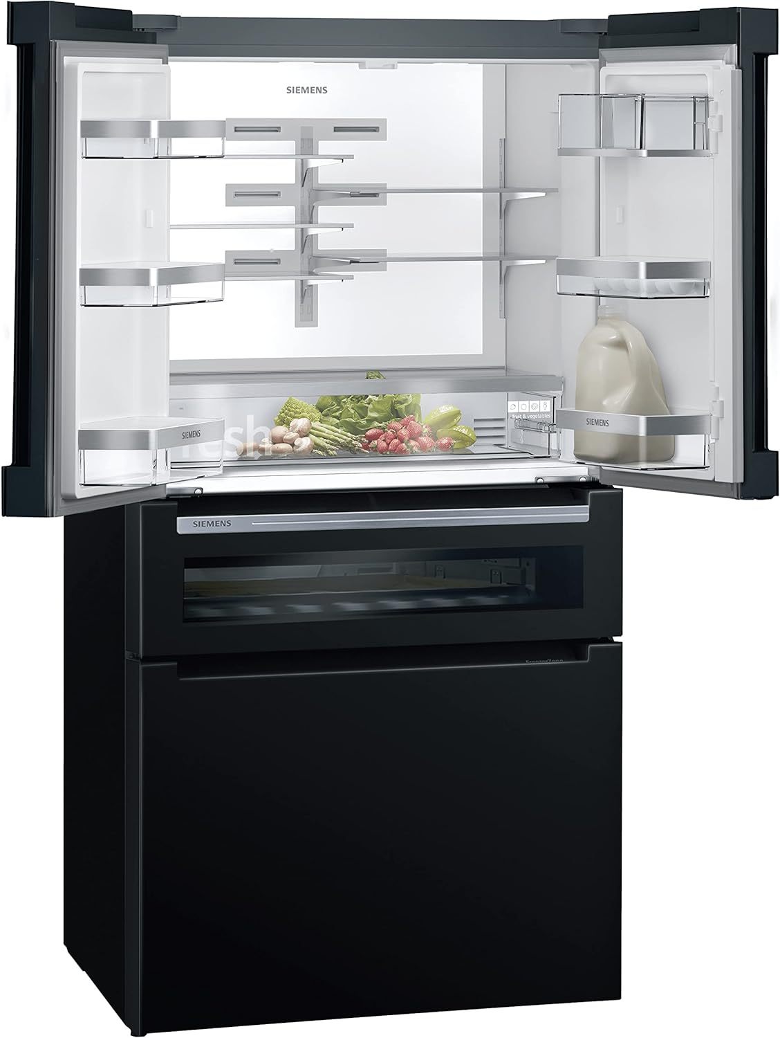 2026 SIEMENS KF96NVPEA iQ300 Multi-Door-Kühlschrank, 183 x 91 cm, 405 L Kühlen & 200 L Gefrieren, hyperFresh längere Frische, noFrost nie wieder abtauen, superCooling schnellere Kühlung