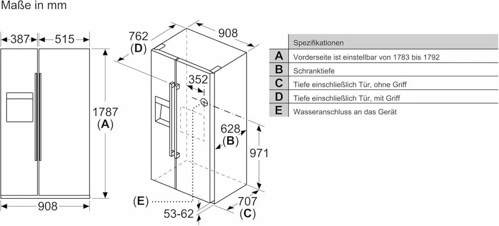 2026 SIEMENS KF96NVPEA iQ300 Multi-Door-Kühlschrank, 183 x 91 cm, 405 L Kühlen & 200 L Gefrieren, hyperFresh längere Frische, noFrost nie wieder abtauen, superCooling schnellere Kühlung