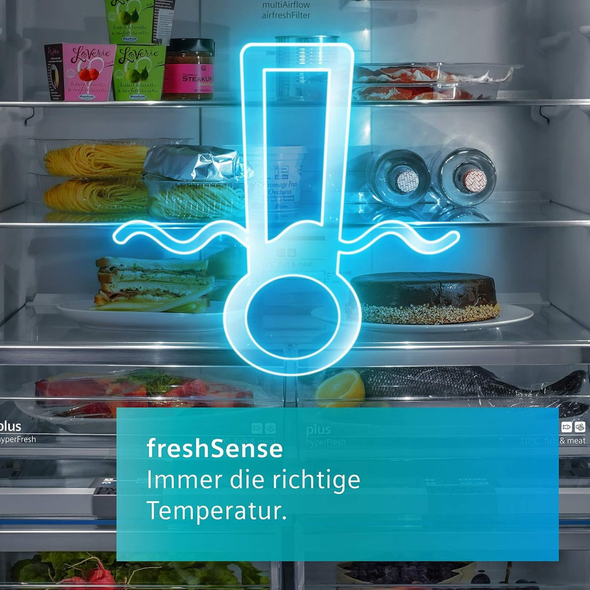 2026 SIEMENS KF96NVPEA iQ300 Multi-Door-Kühlschrank, 183 x 91 cm, 405 L Kühlen & 200 L Gefrieren, hyperFresh längere Frische, noFrost nie wieder abtauen, superCooling schnellere Kühlung