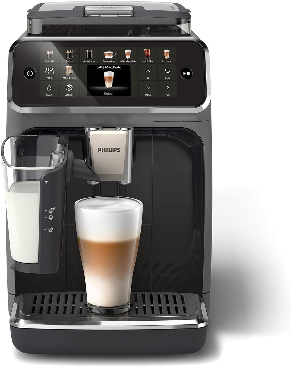 2026 Serie 5500 Macchina per Espresso Completamente Automatica - 20 caffè Caldi e con Ghiaccio, Sistema LatteGo Veloce da Pulire, 40% Più Silenziosa con SilentBrew, QuickStart, Grigio (EP5544/50)