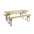 2026 Ensemble de table de bière 3 pièces – table + 2 bancs pliants – bois de pin et acier