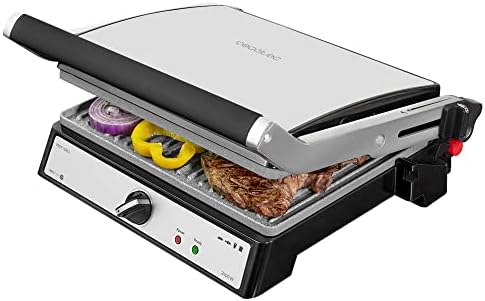 2026 Cecotec Grill électrique Rock’nGrill Smart. Système de réglage de la puissance, du temps et de la température de 2000 W, ouverture à 180 °, plaques amovibles allant au lave vaisselle : Cuisine et Maison