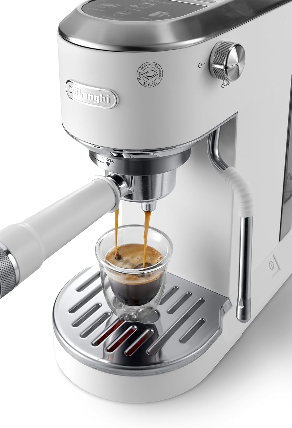 2026 De'Longhi Dedica – Cafetière à pompe en acier inoxydable pour café moulu ou individuel, expresso et cappuccino, réservoir de 1,3 litre, système anti-goutte, modèle EC685.M, couleur métal
