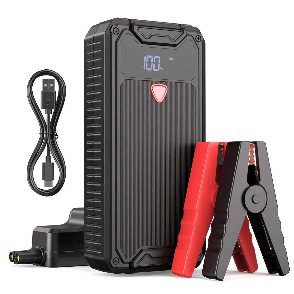 2026 Booster Batterie 4000A 26800mAh Jump Starter Portable (Jusqu’à 10L Diesel ou All Gas) Démarrage de Voiture 12V avec Pinces de Sûreté Intelligentes(Noir/Rouge)