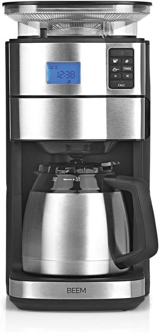 2026 BEEM FRESH-AROMA-PERFECT II Filterkaffeemaschine mit Mahlwerk - Thermo | Edelstahl | Thermokanne | 24h-Timer | 1000 W | 180 g Bohnenbehälter