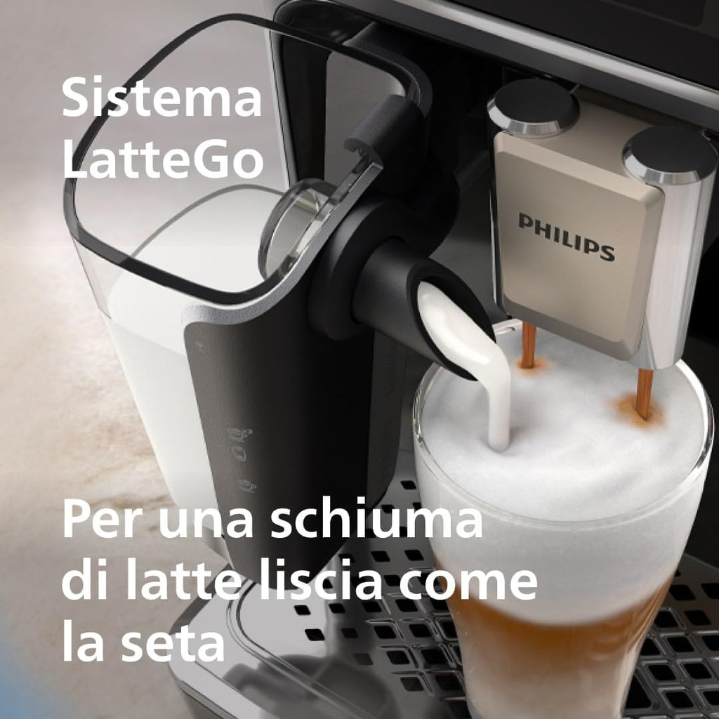 2026 Serie 5500 Macchina per Espresso Completamente Automatica - 20 caffè Caldi e con Ghiaccio, Sistema LatteGo Veloce da Pulire, 40% Più Silenziosa con SilentBrew, QuickStart, Grigio (EP5544/50)