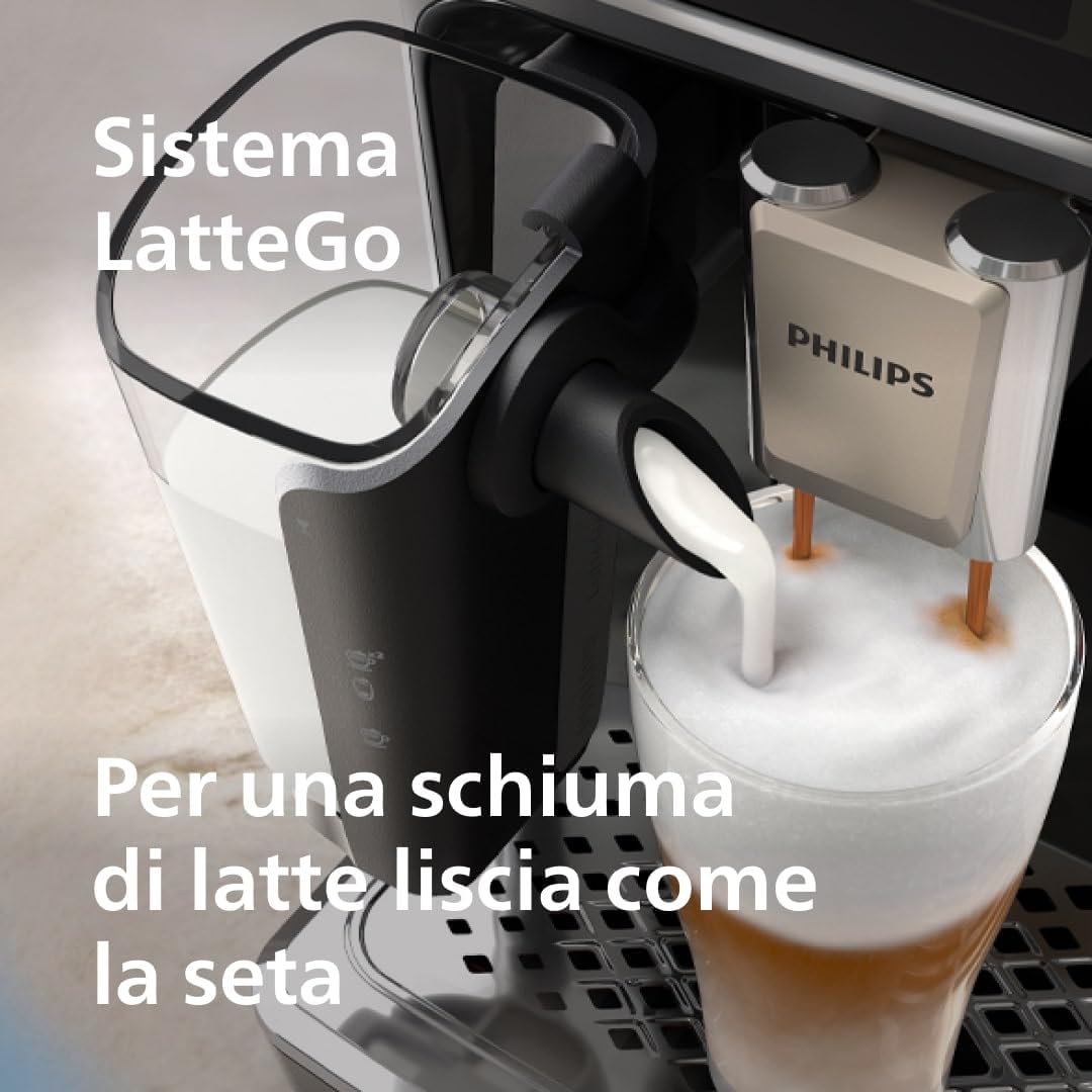 2026 Serie 5500 Macchina per Espresso Completamente Automatica - 20 caffè Caldi e con Ghiaccio, Sistema LatteGo Veloce da Pulire, 40% Più Silenziosa con SilentBrew, QuickStart, Grigio (EP5544/50)