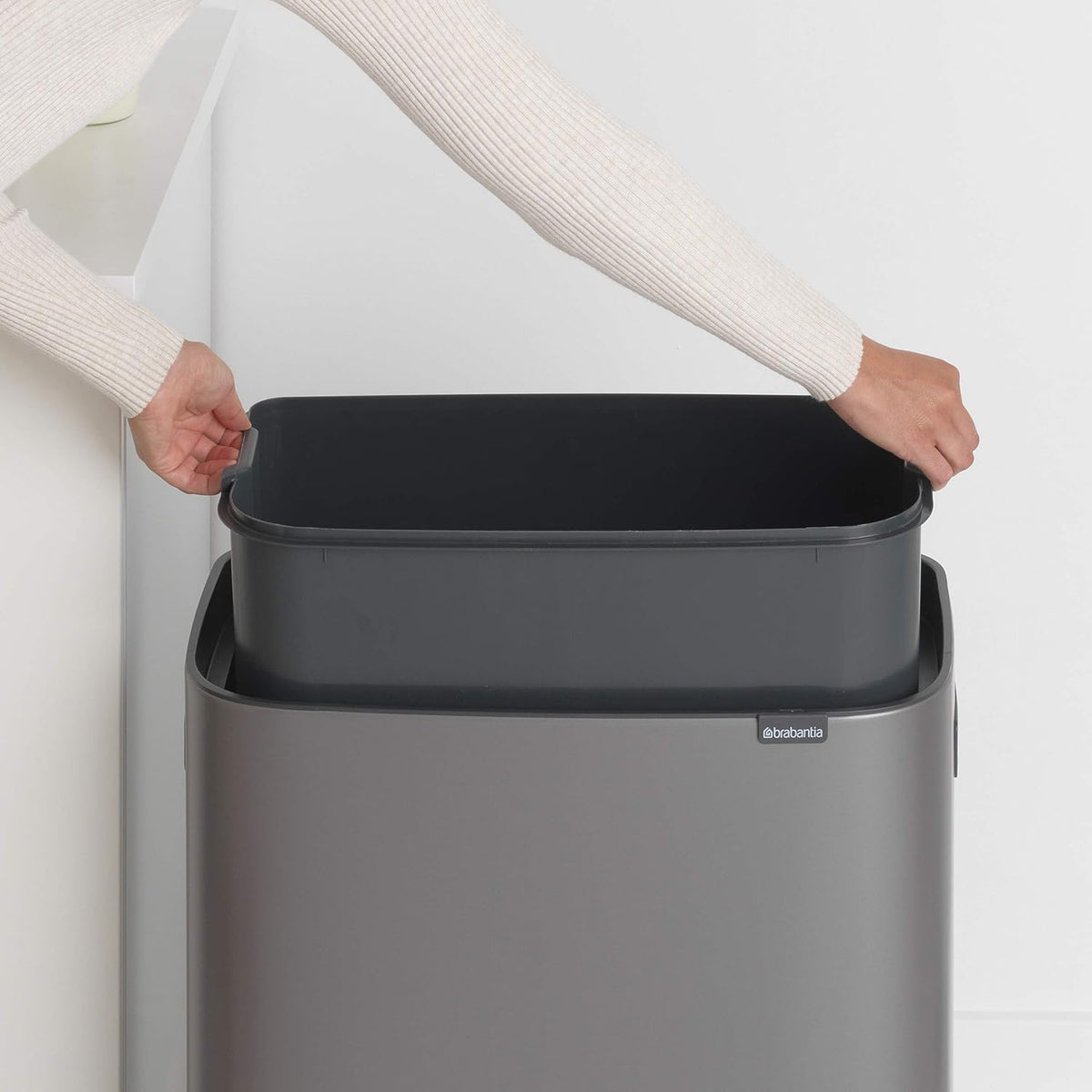 2026 Poubelle Brabantia, acier mat, anti-traces de doigts, 2 x 30 L