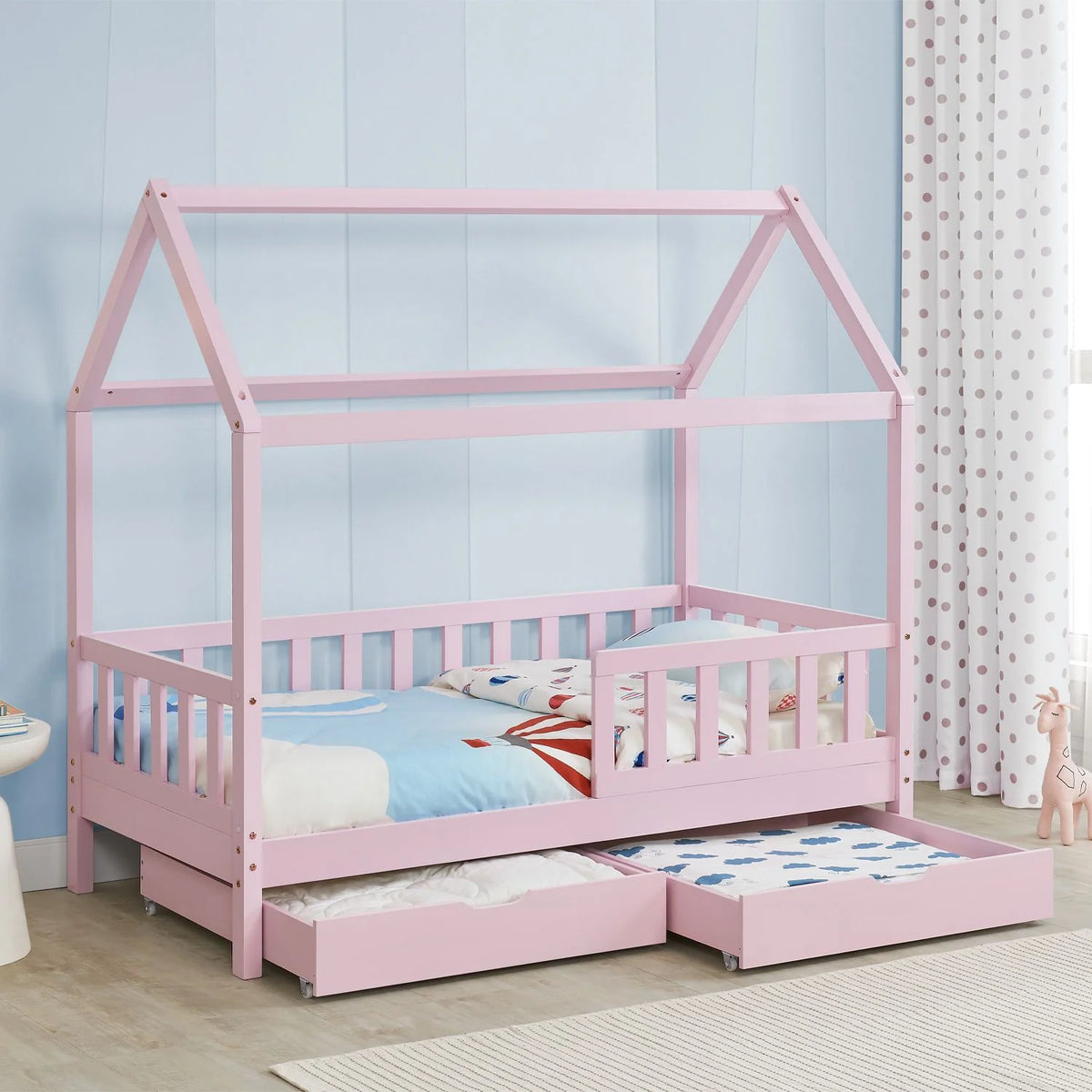 2026 Lit enfant Marli 2025, 80 x 160 cm, avec tiroirs de rangement
