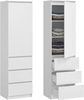 2026 Home Collective Multi-purpose Wardrobe, Wardrobe, Wardrobe with 3 Shelves and 3 Drawers | Compact and Functional Wardrobe for Bedroom, Hallway or Study | 50 x 40 x 180 cm (WxDxH) | White