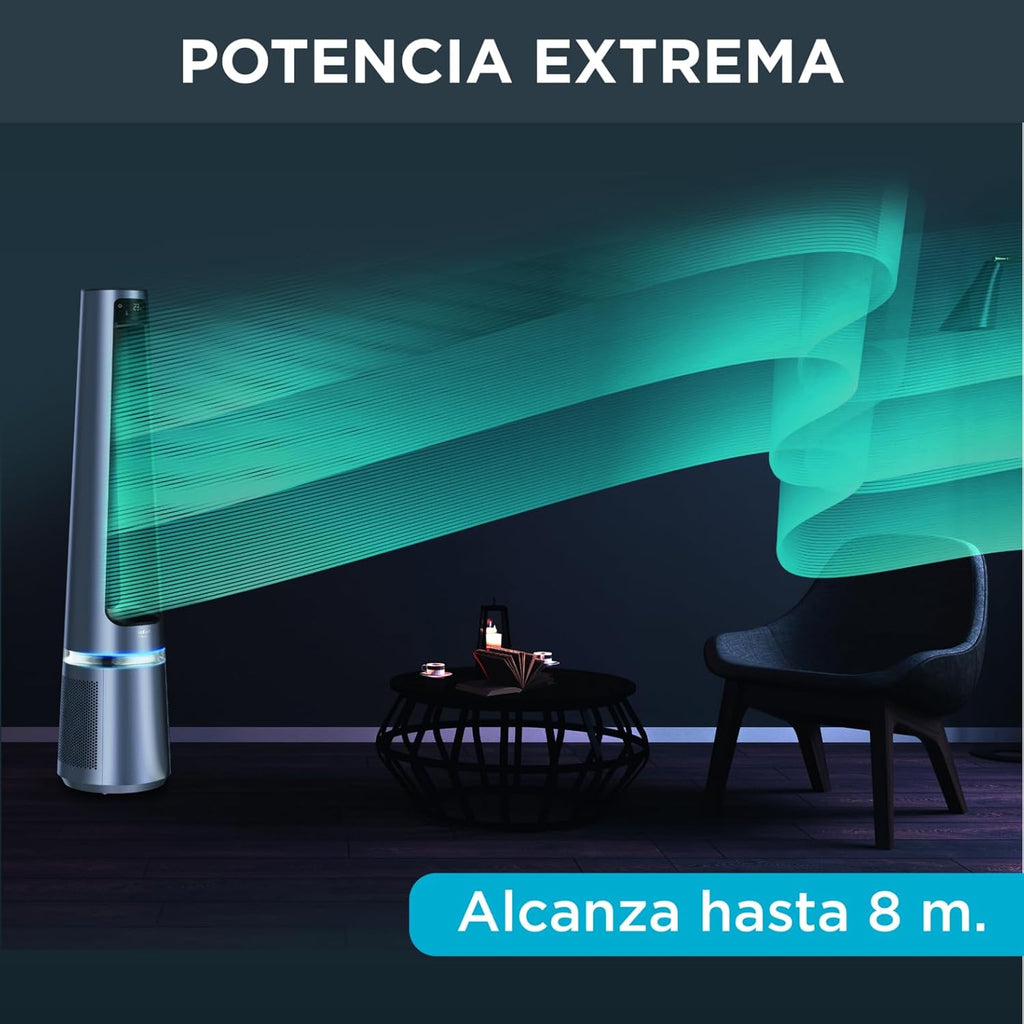 2026 Rowenta Eclipse 2-en-1 Ventilateur purificateur, Ventile et filtre l'air, Particules fines, 32 dB (A), Puissant, Oscillation, 12 vitesses, Minuteur, Départ différé QU5030F0