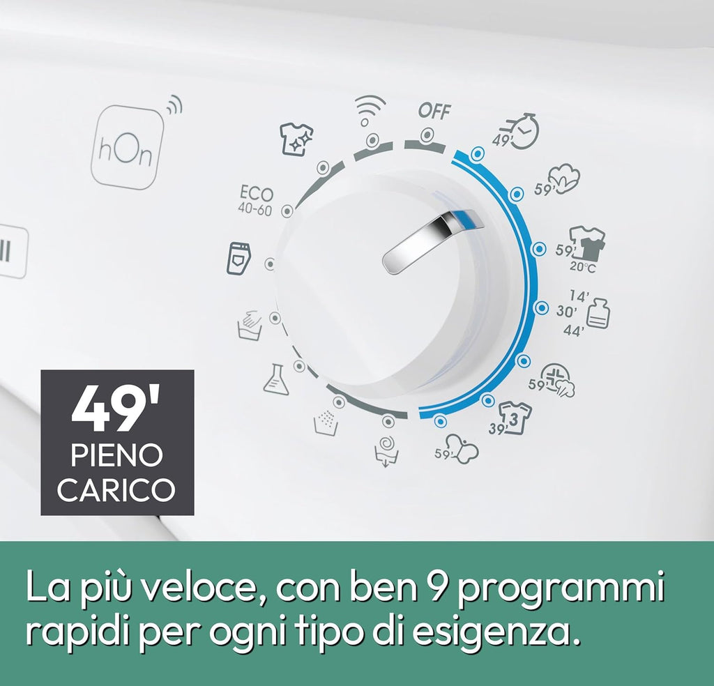 2026 Candy Smart Pro Inverter CO4474TWM6/1-S Lavatrice a carica frontale, 7KG, Classe A-10%, 1400 giri, Motore Speed Dive Inverter, 16 programmi, AxLxP 85x60x45,4 cm, Bianco [Classe di energetica A]