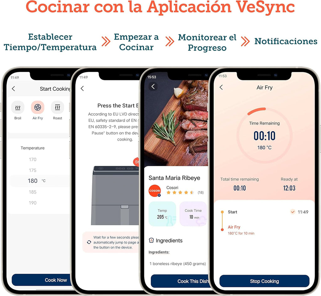 2026 Friteuse à air sans huile COSORI 6,4 L, double chauffage, sans remuer ni préchauffer, avec recettes en espagnol et 12 programmes, gris foncé, modèle CAF-P583S