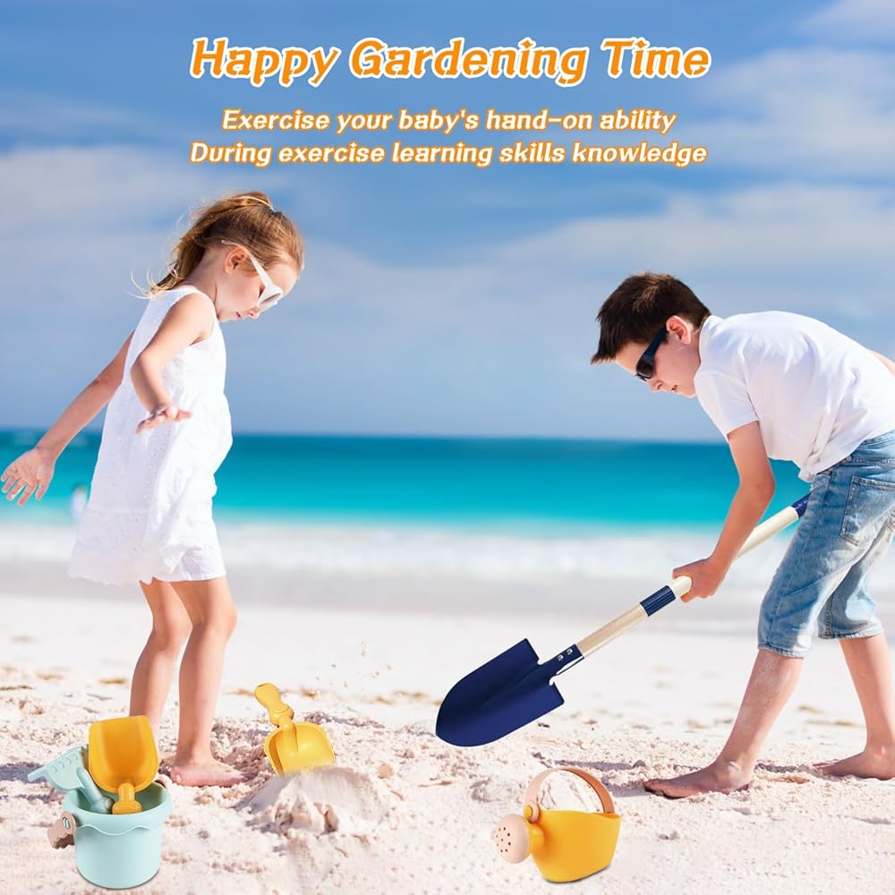 2026 Mostop Kit d'outils de jardinage pour enfants - Jouet avec brouette, pelle en métal, râteau, râteau, chariot de jardin extérieur, cadeau d'anniversaire pour garçons et filles de 4 à 8 ans : Jeux et Jouets