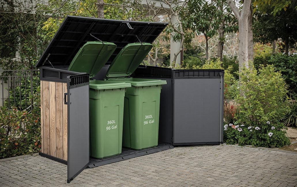 2026 Keter Coffre de rangement pour jardin Signature 2020L - Aspect bois