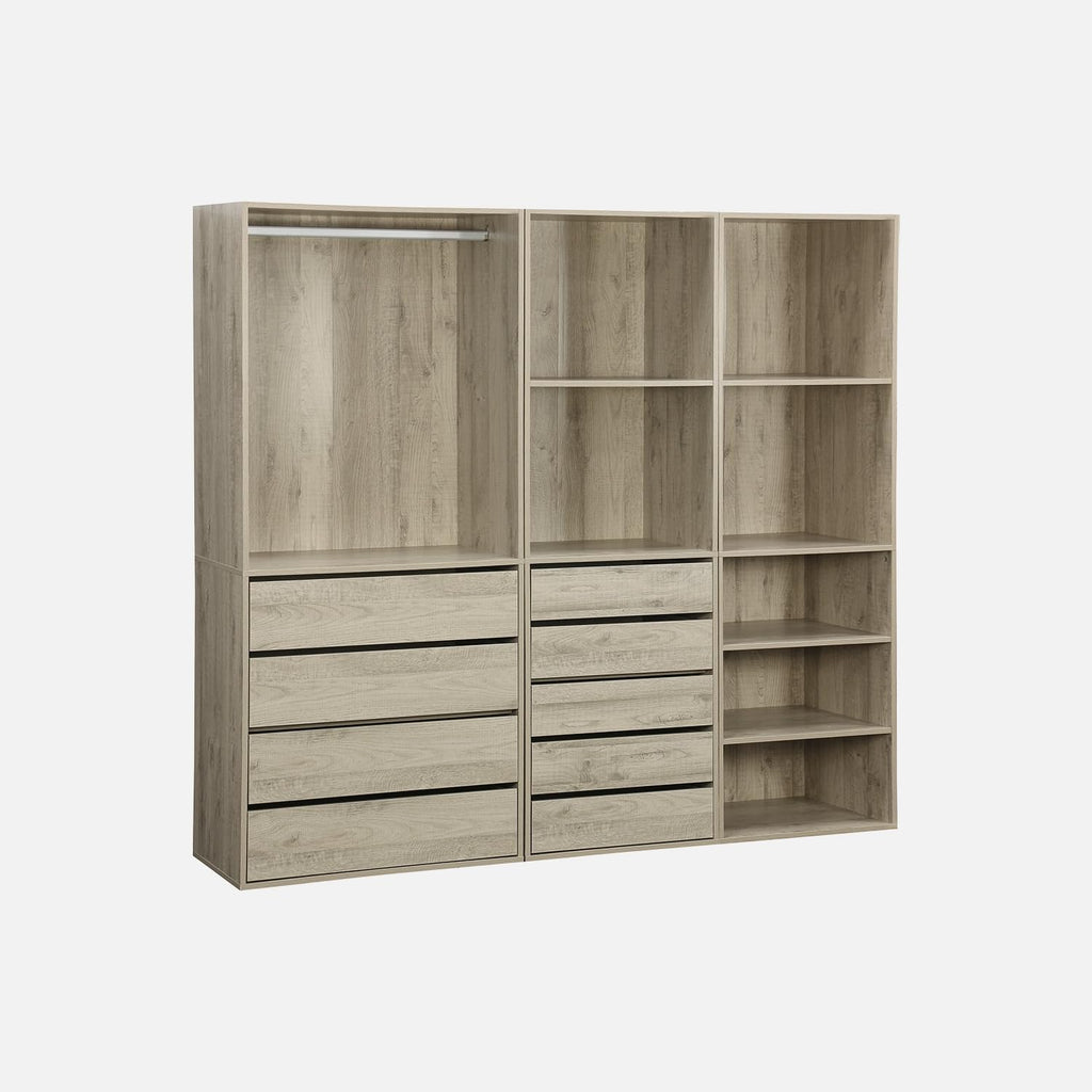 2026 sweeek - Kit Dressing modulable 3 éléments MODULO. Naturel. 200 x 45 x 180 cm