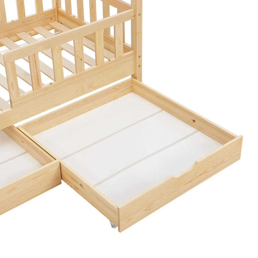 2026 Lit enfant Marli 2025, 80 x 160 cm, avec tiroirs de rangement