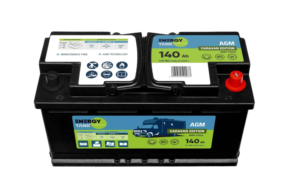 2026 Batterie 12V AGM 140Ah Décharge Lente – Batterie Camping-Car, Bateau et Voiture – Sans Entretien, Protégée Contre les Vibrations et les Chocs(Noir/Bleu/Vert/Rouge)
