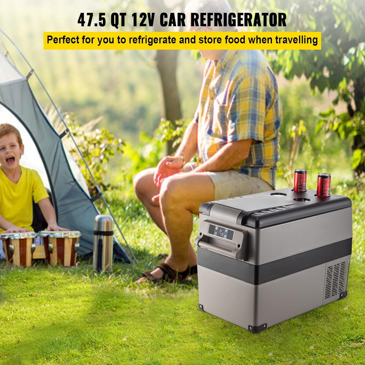 2026 VEVOR Frigorifero Portatile, 45 L Compressore Portatile, 60W Frigorifero per Auto, 27 x 14 x 18 Pollici, Congelatore Domestico da Viaggio Piccolo Congelatore per Auto