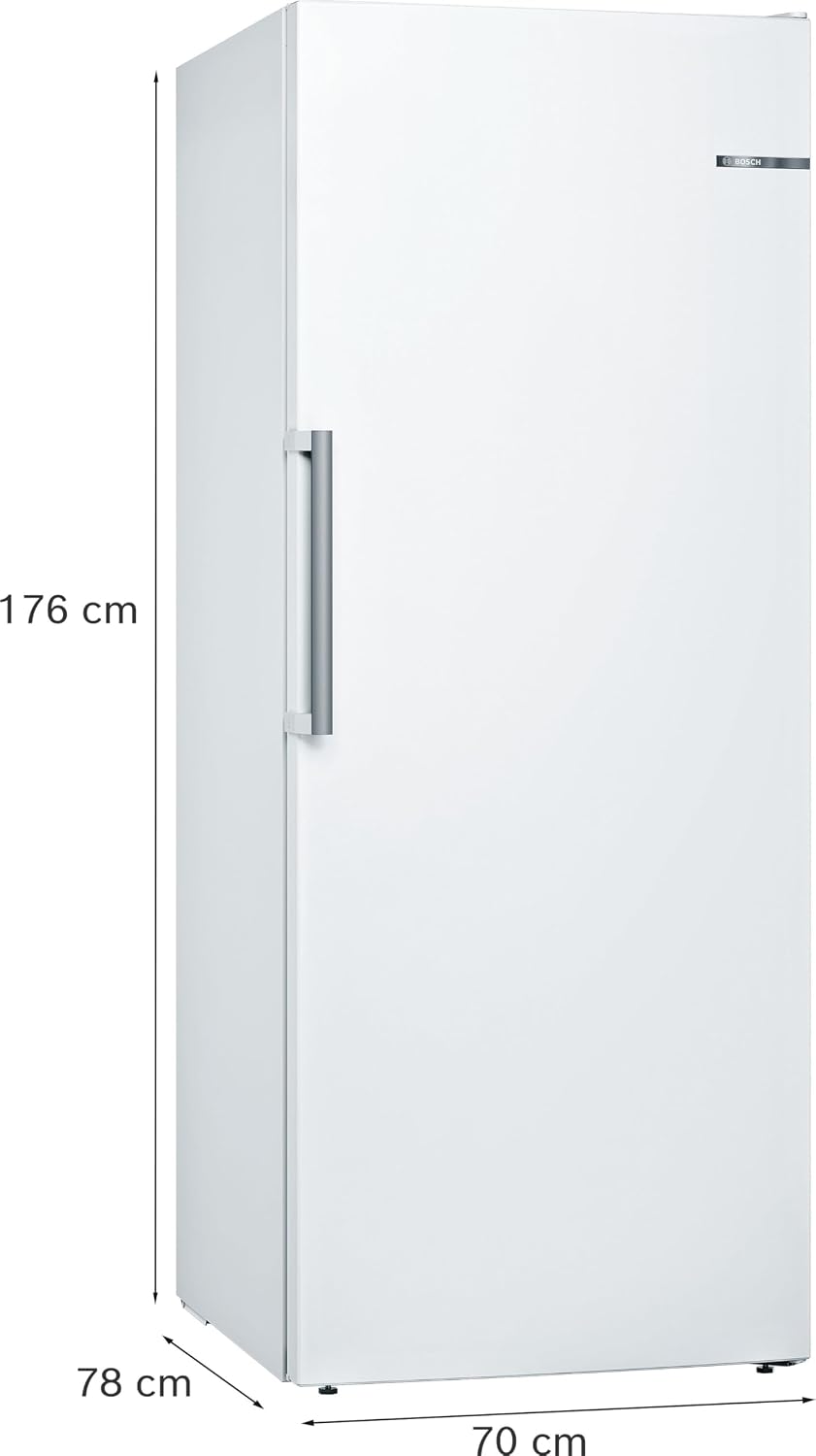 2026 Bosch GSN54AWCV Série 6 Congélateur XXL 176 x 70 cm extra large 327 L NoFrost ne dégivrage plus jamais avec éclairage LED uniforme BigBox Espace pour gros aliments congelés Blanc