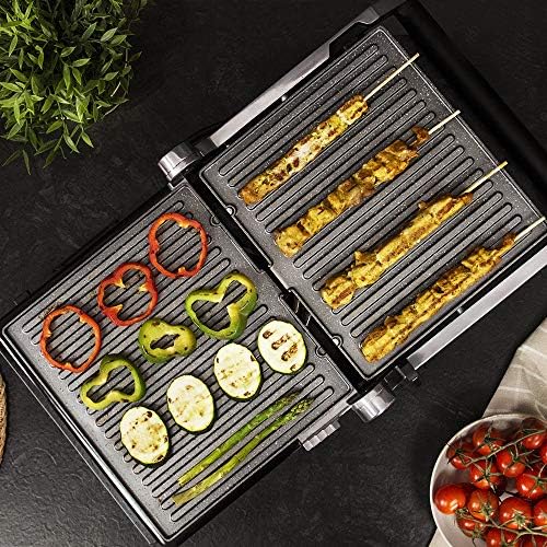 2026 Cecotec Grill électrique Rock’nGrill Smart. Système de réglage de la puissance, du temps et de la température de 2000 W, ouverture à 180 °, plaques amovibles allant au lave vaisselle : Cuisine et Maison