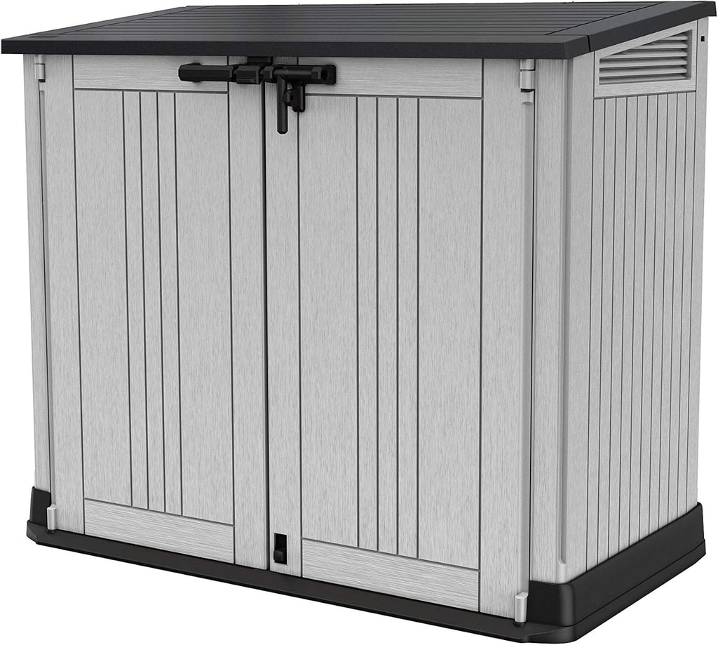 2026 Keter 249317 Store it Out Nova Abri de jardin extérieur 132 x 71,5 x 113,5 cm, gris clair avec couvercle gris foncé
