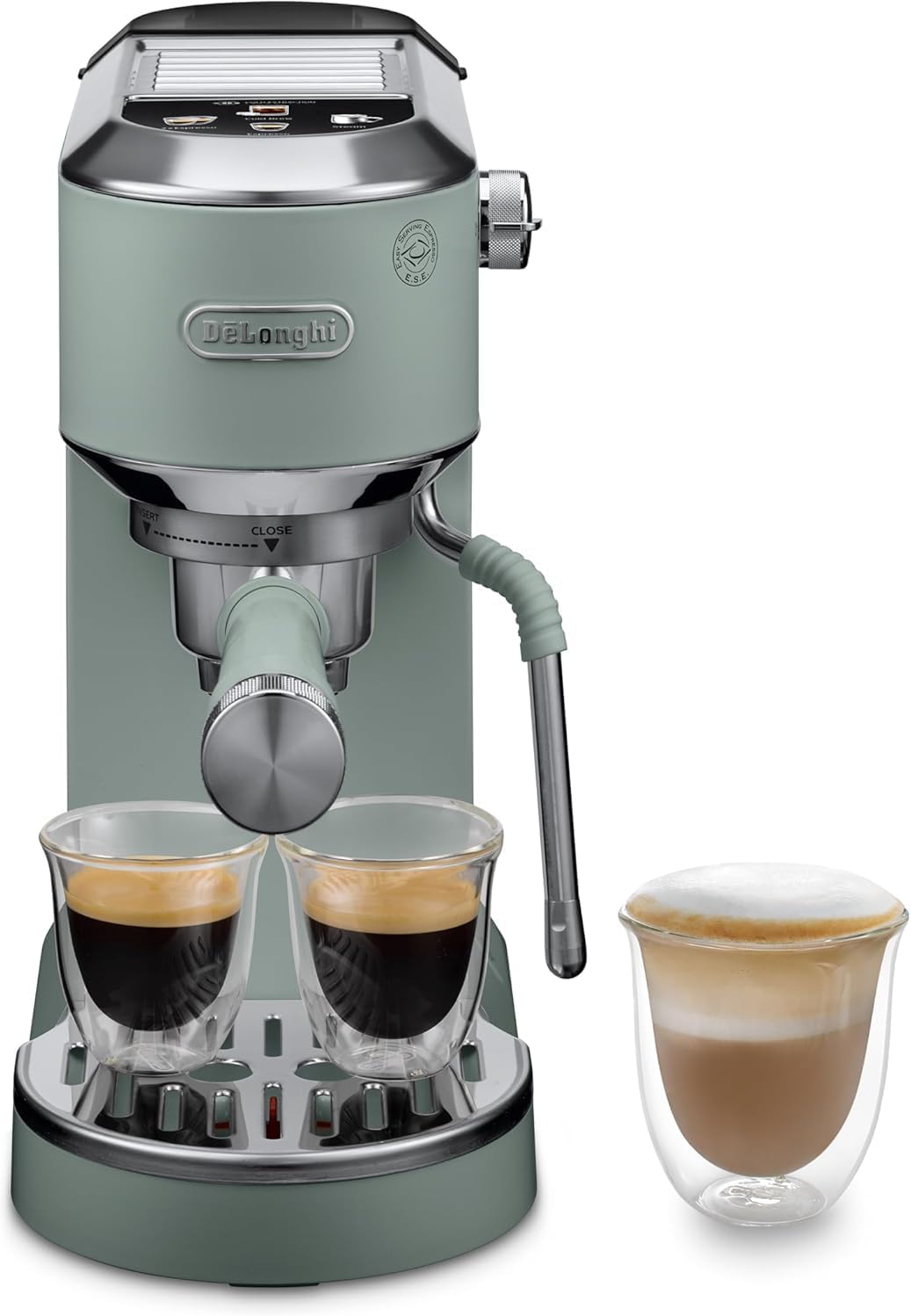 2026 De'Longhi Dedica – Cafetière à pompe en acier inoxydable pour café moulu ou individuel, expresso et cappuccino, réservoir de 1,3 litre, système anti-goutte, modèle EC685.M, couleur métal