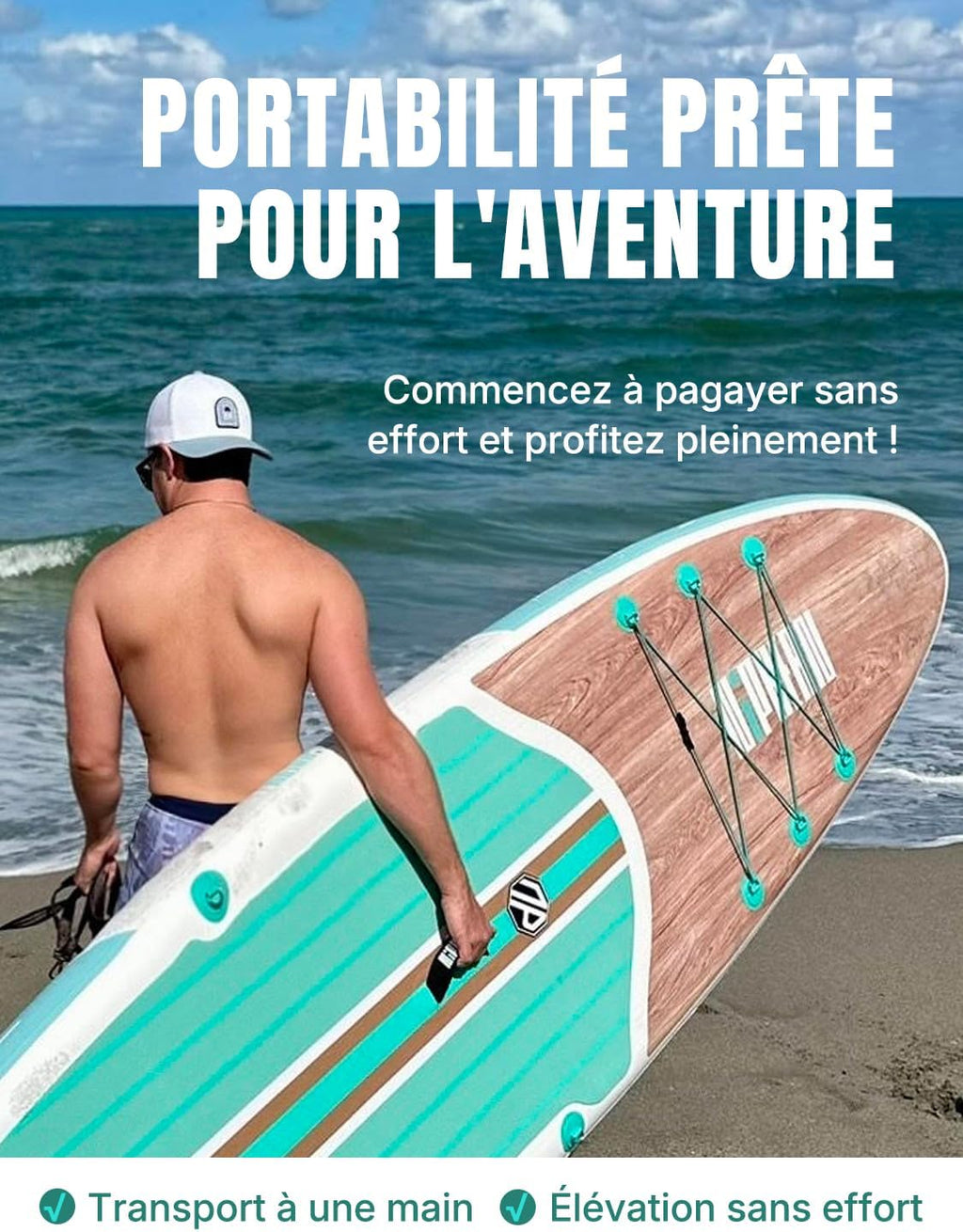 2026 Niphean Paddle Gonflable Adulte avec Tous Les Accessoires, 320cm Planches de Stand Up Paddle Gonflables pour Tous Les Niveaux, Sup avec Capacité 200 kg pour 2 Personnes, Paddle Gonflable avec Siège