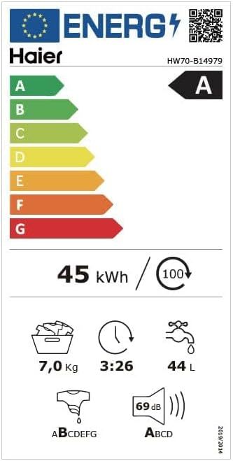 2026 Haier I-PRO SERIE 7 HW70-B14979 I Frontlader Waschmaschine 7kg I Washing Machine mit A-Effizienz, 1.400 U/Min. & leisem Direktantrieb I Inkl. Dampffunktion, Selbstreinigungssystem & Refresh-Programm