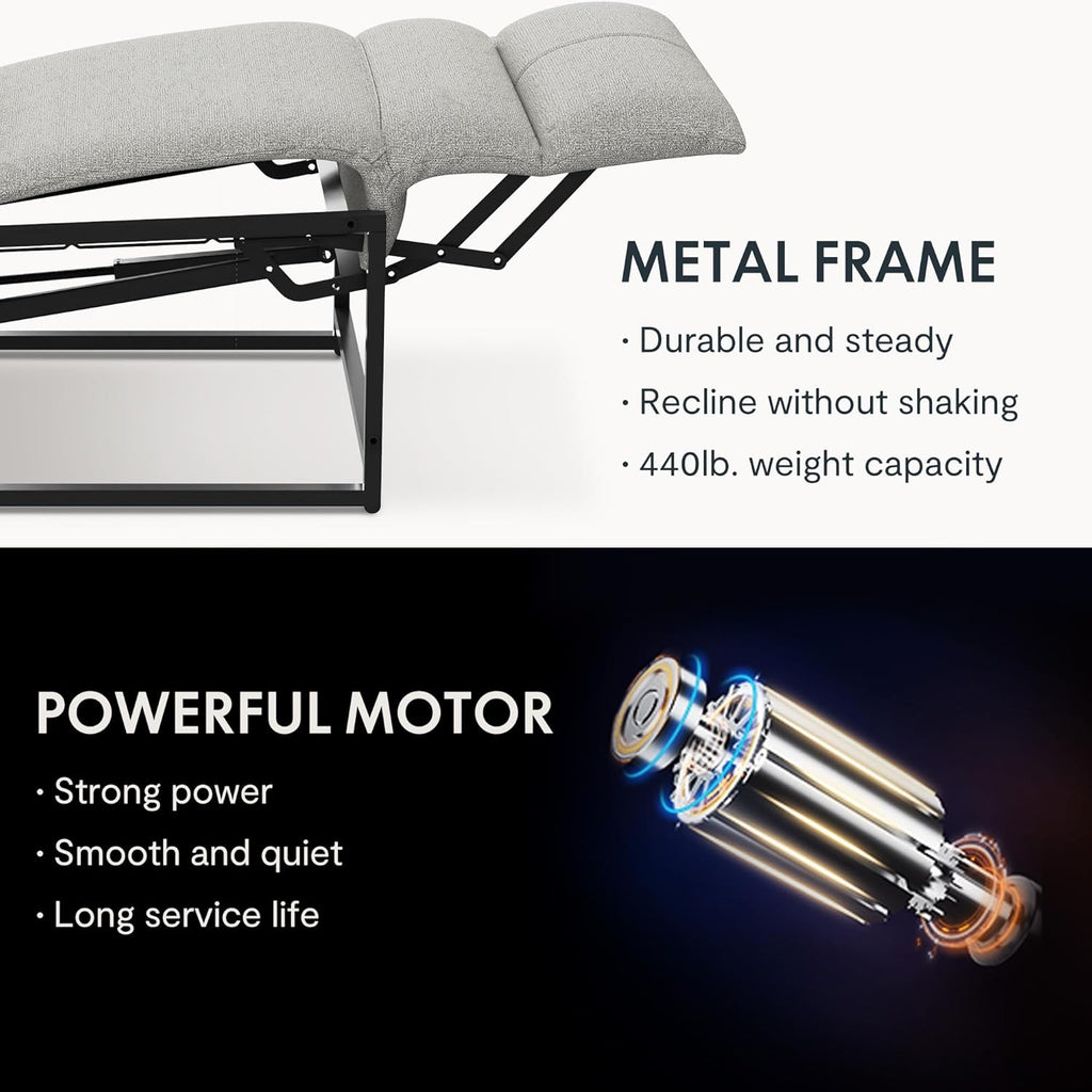 2026 Fauteuil relax électrique FLEXISPOT avec dossier réglable, inclinable de 105° à 155°, fauteuil inclinable, fauteuil relax ergonomique pour chambre, salon et home cinéma (gris foncé)