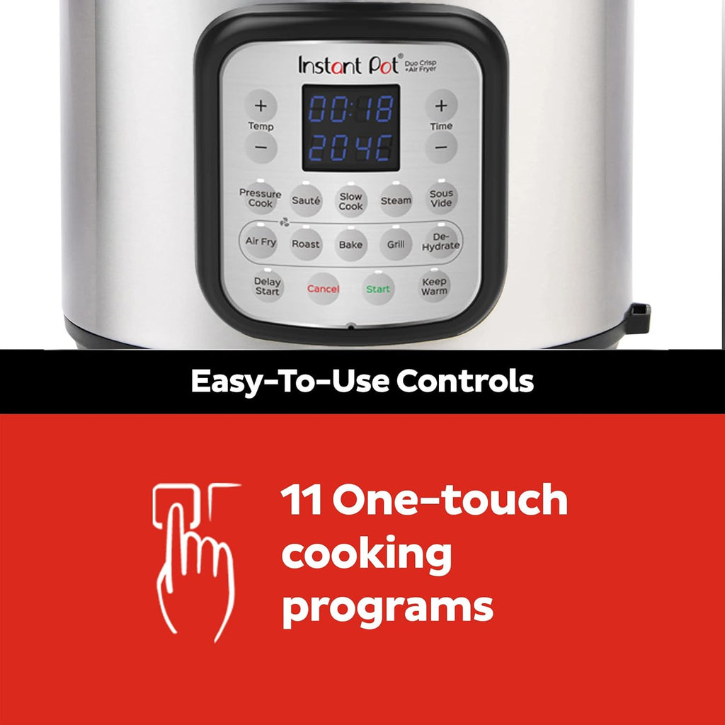 2026 Instant Pot Multicuiseur 11 en 1 Duo Crisp + Air Fryer, 8 L : autocuiseur, friteuse à air, mijoteuse, cuiseur à vapeur, machine sous vide, déshydrateur avec gril, réchaud et fonctions de cuisson