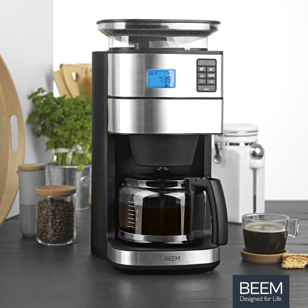 2026 BEEM FRESH-AROMA-PERFECT II Filterkaffeemaschine mit Mahlwerk - Thermo | Edelstahl | Thermokanne | 24h-Timer | 1000 W | 180 g Bohnenbehälter