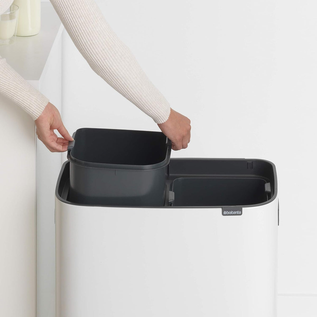 2026 Poubelle Brabantia, acier mat, anti-traces de doigts, 2 x 30 L