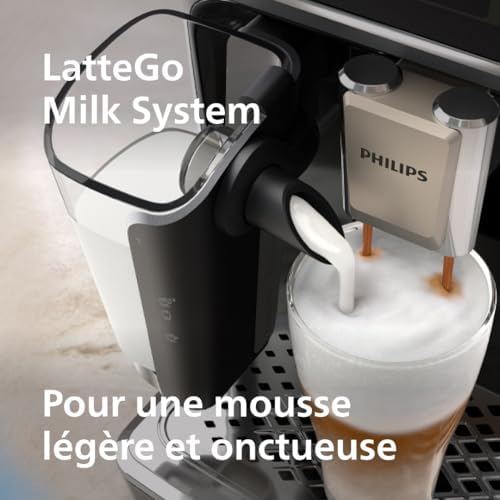 2026 Philips Machine à Expresso Entièrement Automatique 5500 Series–20 Boissons Chaudes et Glacées, Carafe LatteGo Facile à Nettoyer, SilentBrew 40% Plus Silencieuse, QuickStart, Noir et Argent (EP5546/70) : Cuisine et Maison