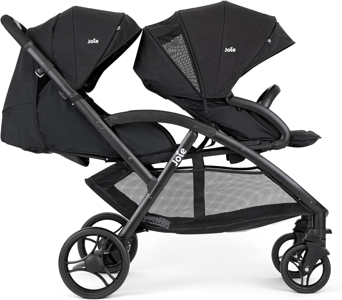 2026 Joie - Evalite Duo - Poussette Double Légère - Siège Arrière Inclinable À Plat - Compatible Sièges Auto Et Nacelles - Suspension 4 Roues - Harnais 5 Points SoftTouch - Dès la naissance