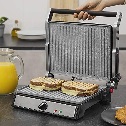 2026 Cecotec Grill électrique Rock’nGrill Smart. Système de réglage de la puissance, du temps et de la température de 2000 W, ouverture à 180 °, plaques amovibles allant au lave vaisselle : Cuisine et Maison