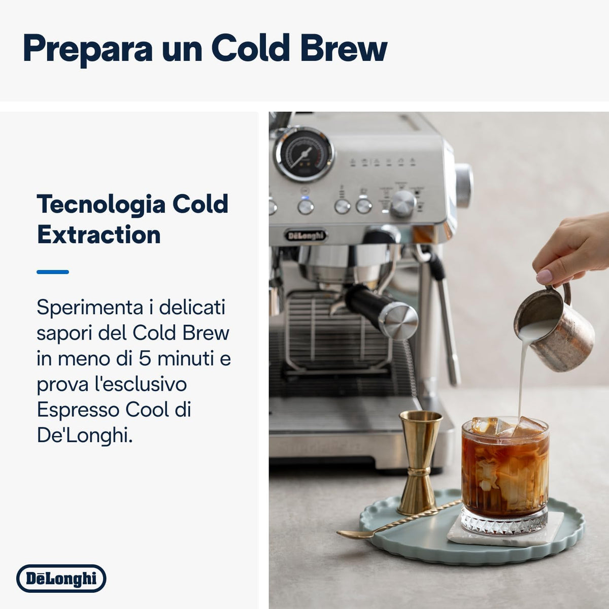 2026 La Specialista Opera EC9555.M, Macchina Caffè Espresso con Macinacaffè Integrato, Funzione Cold Brew, Inclusa Lancia per Schiumatura del Latte, Include Accessori Welcome Set, 1550W, Metallo
