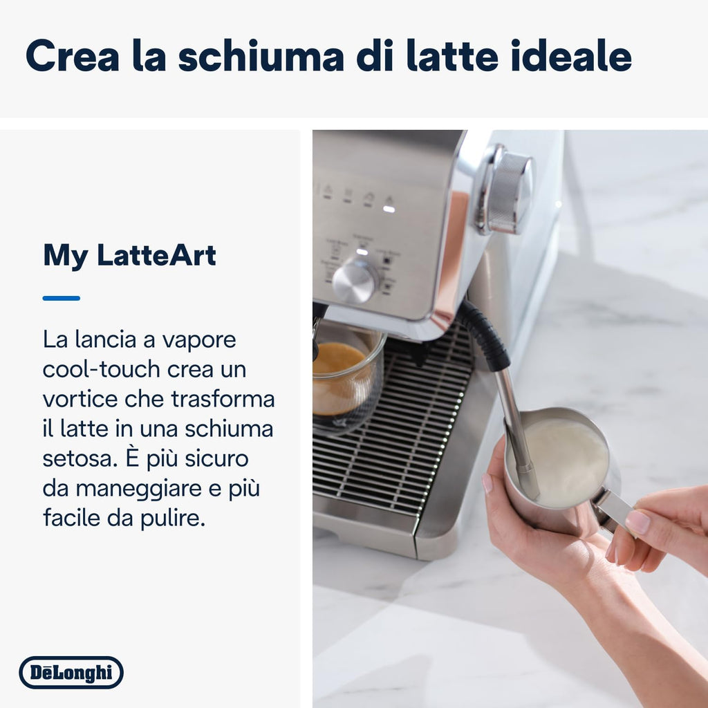 2026 La Specialista Opera EC9555.M, Macchina Caffè Espresso con Macinacaffè Integrato, Funzione Cold Brew, Inclusa Lancia per Schiumatura del Latte, Include Accessori Welcome Set, 1550W, Metallo
