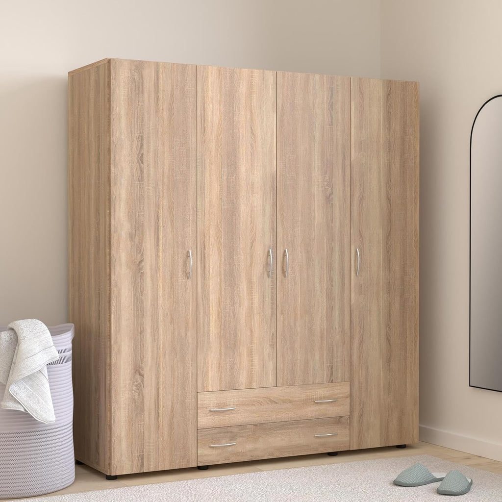 2026 AVANTI TRENDSTORE - Balu 2.3 and 4, hinged door wardrobe, available in 2 different colours and 3 different widths (brown, 4 doors)