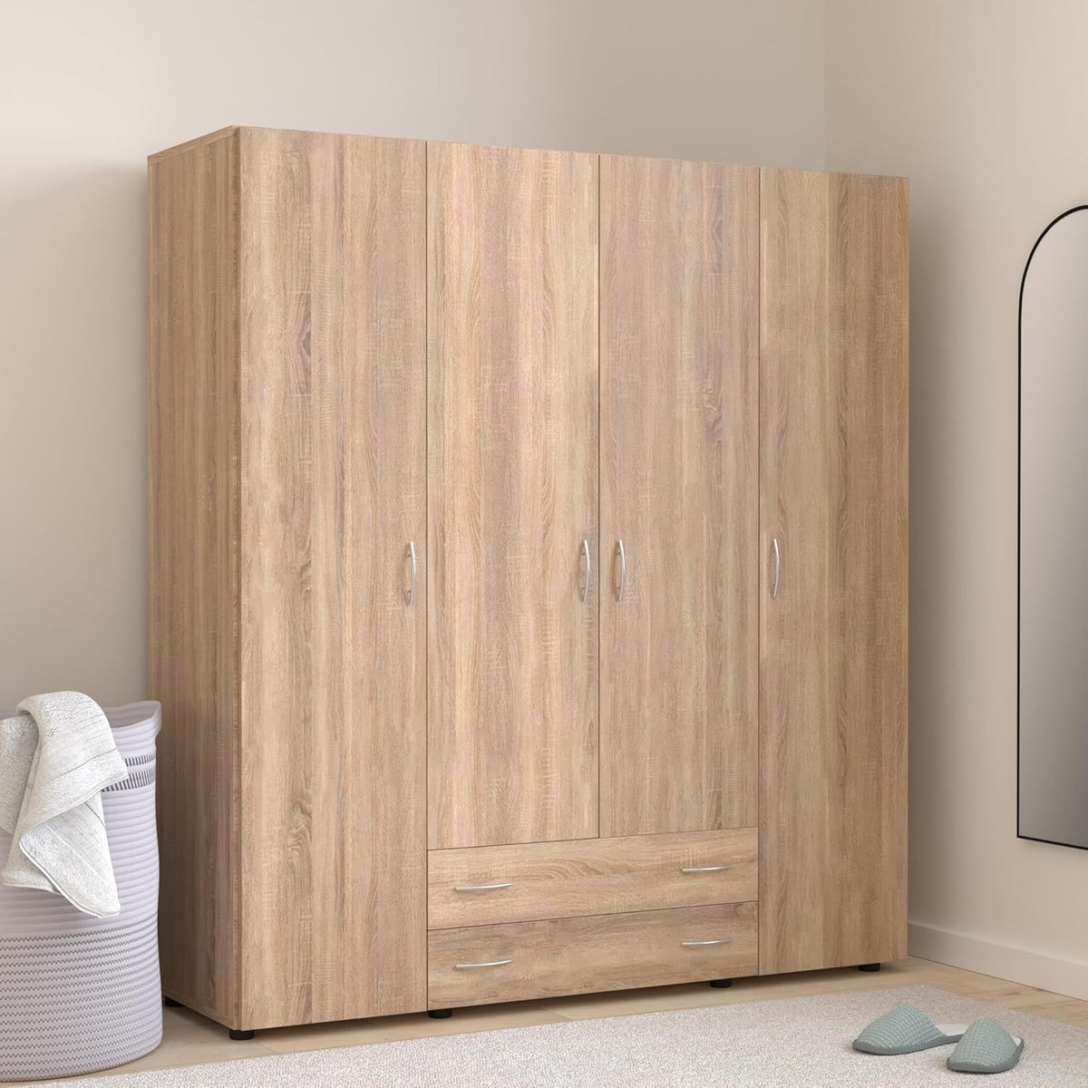 2026 AVANTI TRENDSTORE - Balu 2.3 and 4, hinged door wardrobe, available in 2 different colours and 3 different widths (brown, 4 doors)