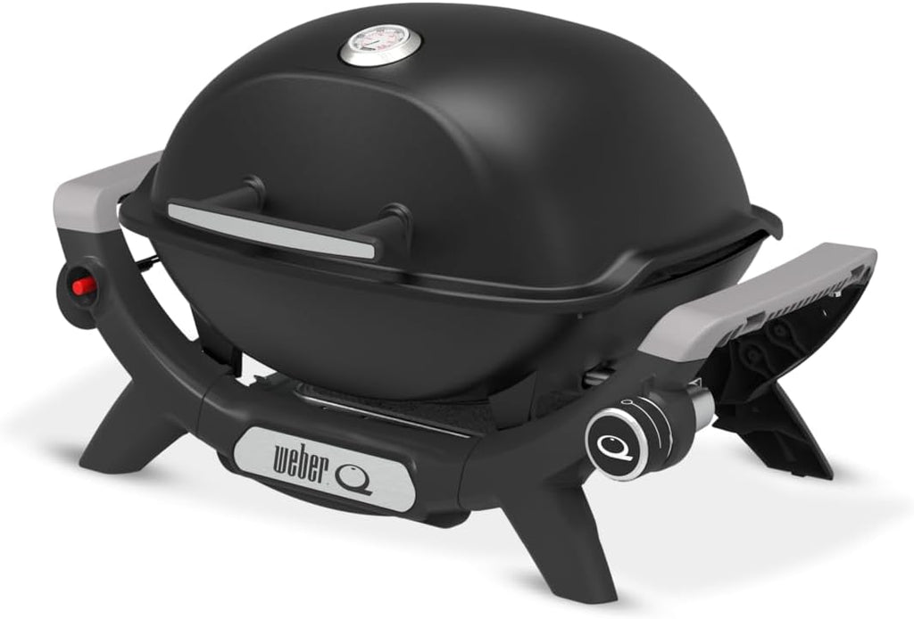 2026 Weber Barbecue à gaz Q 1100N / Barbecue portable léger pour camping, patios et balcons avec brûleur haute efficacité, grilles en fonte émaillée et allumage électronique, noir