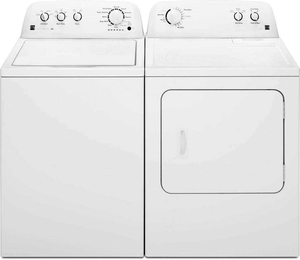 2026 Sèche-linge électrique Kenmore à chargement frontal de 74 cm (29 po) avec protection anti-froissage et capacité totale de 198 litres (7 pi³), blanc