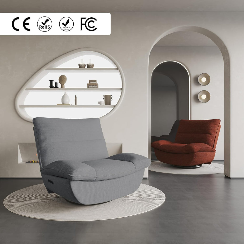 2026 Fauteuil inclinable FLEXISPOT XC6, canapé pivotant à bascule, fauteuil TV avec dossier réglable, fauteuil inclinable pour chambre, salon et home cinéma (beige)