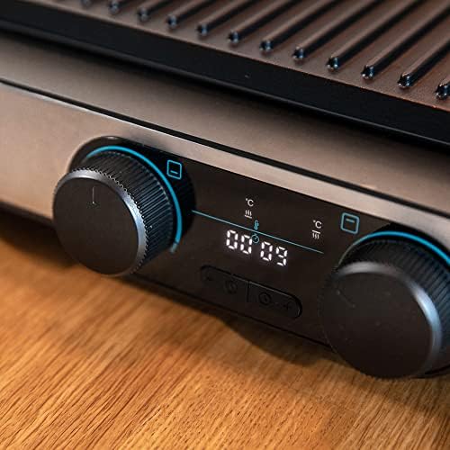 2026 Cecotec Grill électrique Rock’nGrill Smart. Système de réglage de la puissance, du temps et de la température de 2000 W, ouverture à 180 °, plaques amovibles allant au lave vaisselle : Cuisine et Maison