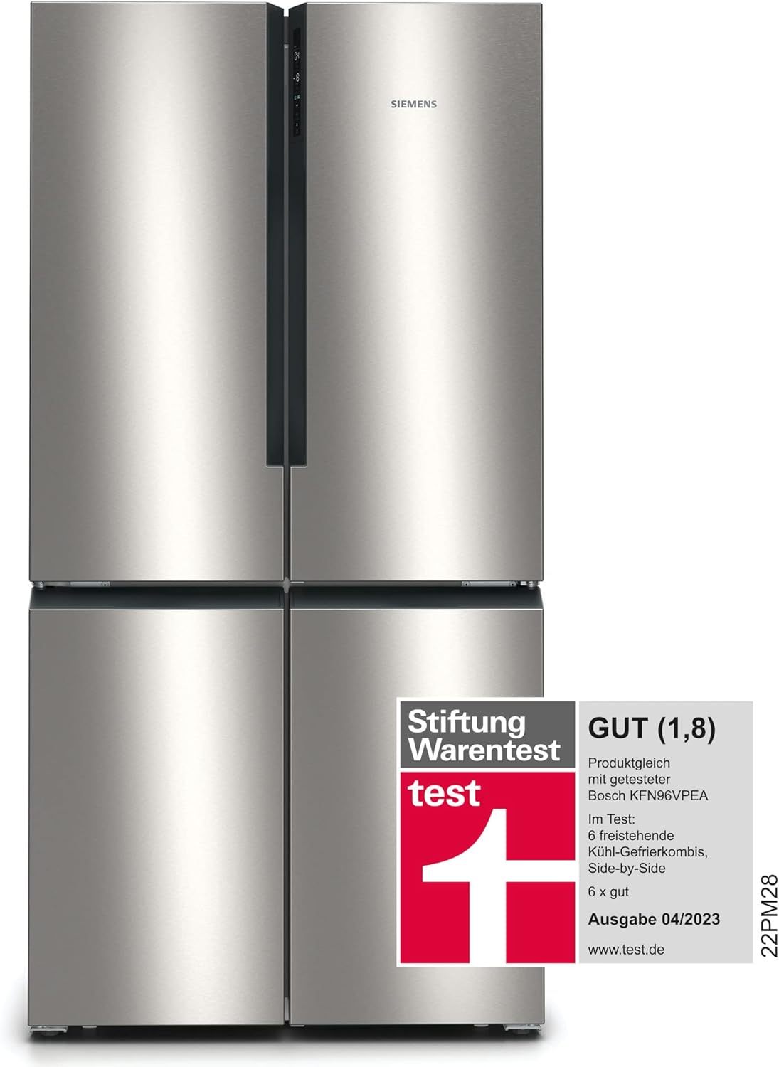 2026 SIEMENS KF96NVPEA iQ300 Multi-Door-Kühlschrank, 183 x 91 cm, 405 L Kühlen & 200 L Gefrieren, hyperFresh längere Frische, noFrost nie wieder abtauen, superCooling schnellere Kühlung