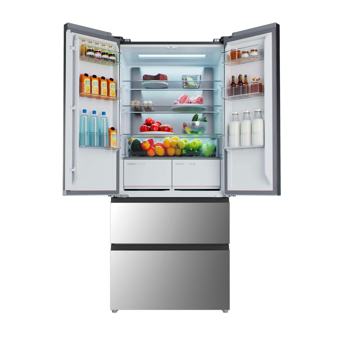 2026 Cecotec Réfrigérateur Porte Française de 4 Portes Semi-Intégrable 458L Total No Frost Bolero CoolMarket F2D 458 SBI Inox E, Hauteur 189 cm et 83 cm La