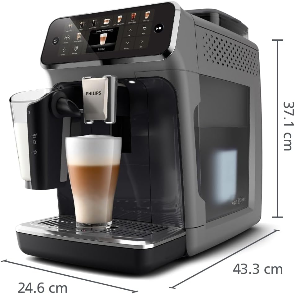 2026 Serie 5500 Macchina per Espresso Completamente Automatica - 20 caffè Caldi e con Ghiaccio, Sistema LatteGo Veloce da Pulire, 40% Più Silenziosa con SilentBrew, QuickStart, Grigio (EP5544/50)