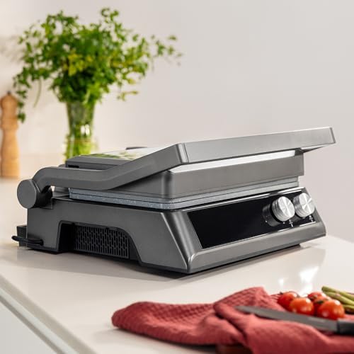 2026 Cecotec Grill électrique Rock’nGrill Smart. Système de réglage de la puissance, du temps et de la température de 2000 W, ouverture à 180 °, plaques amovibles allant au lave vaisselle : Cuisine et Maison