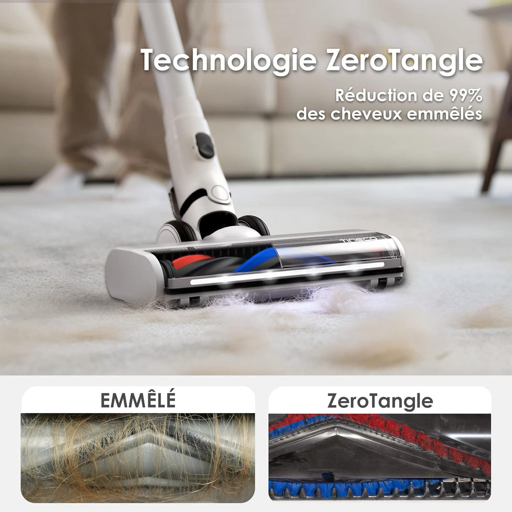 2026 Tineco Pure One S15 Essentials Aspirateur Balai sans Fil Intelligent, Brosse Anti-nœuds, Puissant, Longue Autonomie, Excellent pour Multi-Surface, Le Nettoyage des Poils d’Animaux avec éclairage LED